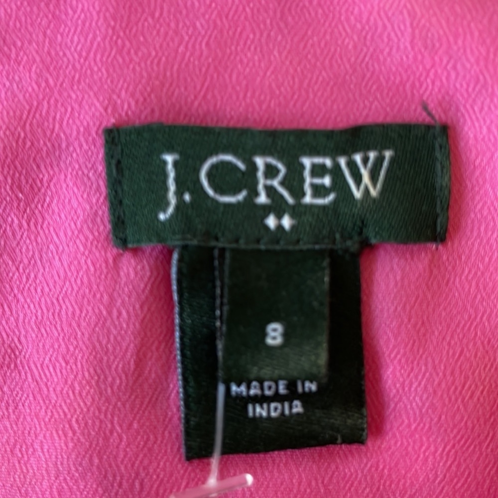 J.CREW lace top size 8 pink shortsleeve cotton blend lined barbie barbiecore - Picture 5 of 6